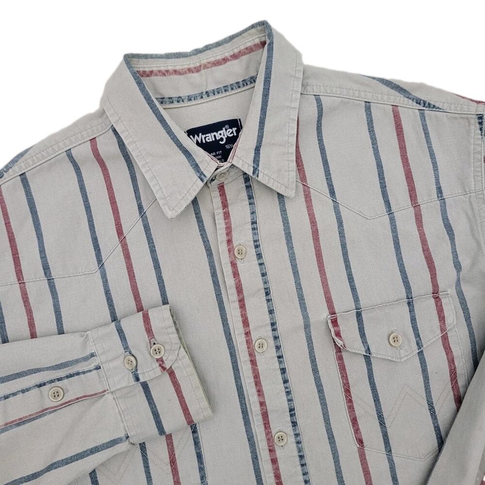 Vintage Wrangler X-Long Tails Western Shirt Mens 16-34 Thick Cotton